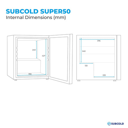 Subcold Super 50 LED Beer Fridge - Silver