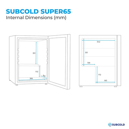 Subcold Super 65 LED Beer Fridge - Silver | Refurbished