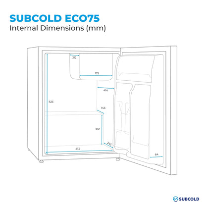 Subcold Eco75 Table Top Fridge - White | Refurbished