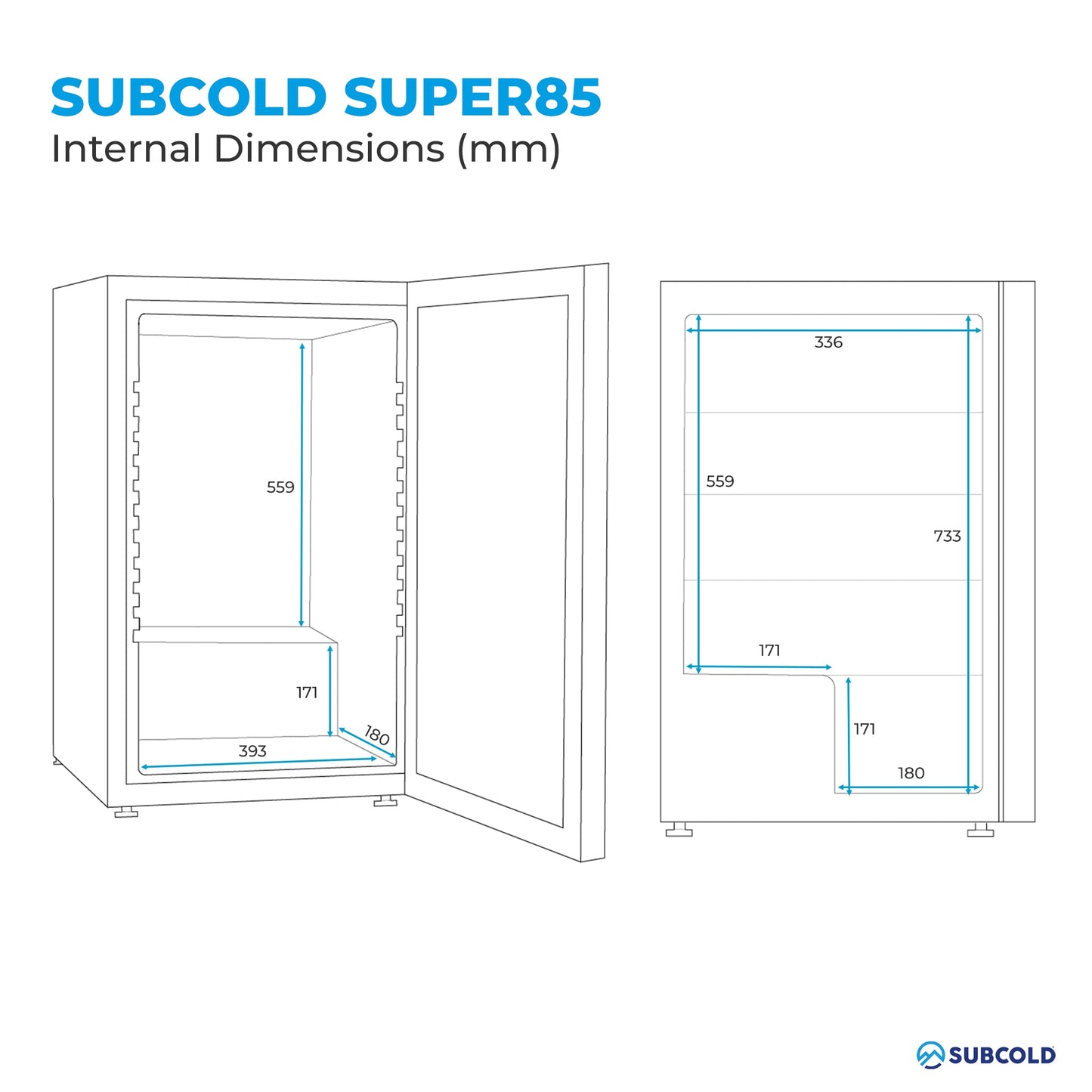 Subcold Super 85 LED Beer Fridge - Silver