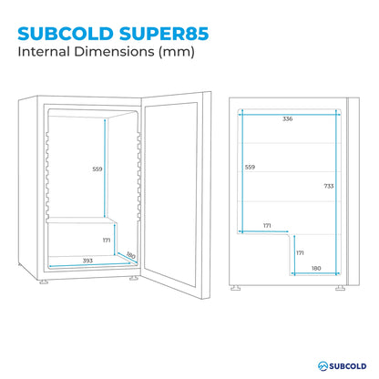 Subcold Super 85 LED Beer Fridge - Stainless Steel