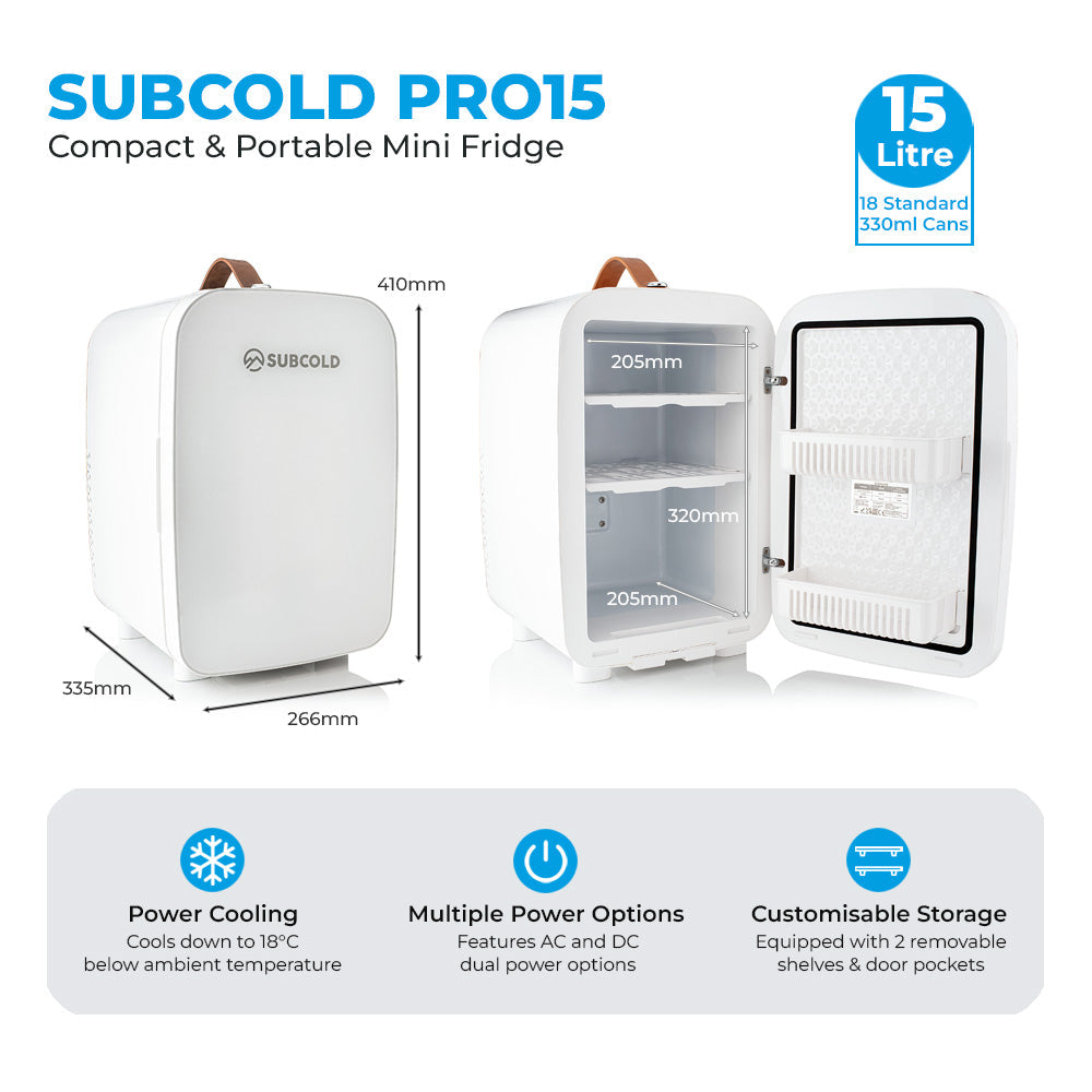 Pro 15L Mini Fridge - White | Refurbished
