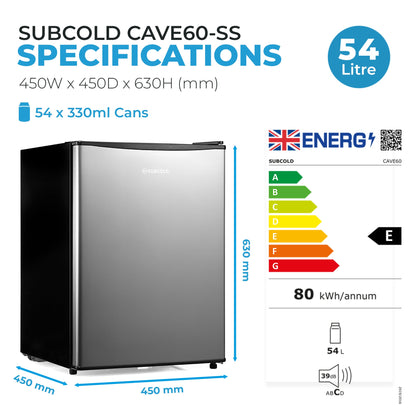 Subcold Cave60 Stainless Steel Beer Fridge | Refurbished