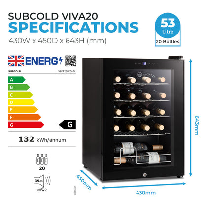Subcold Viva20 LED Wine Cooler | Refurbished
